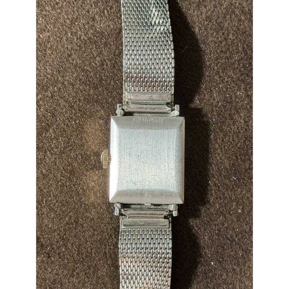Longines Women’s Manual Wind Watch Square Black Dial Mesh Bracelet Cal 460 - Picture 6 of 7